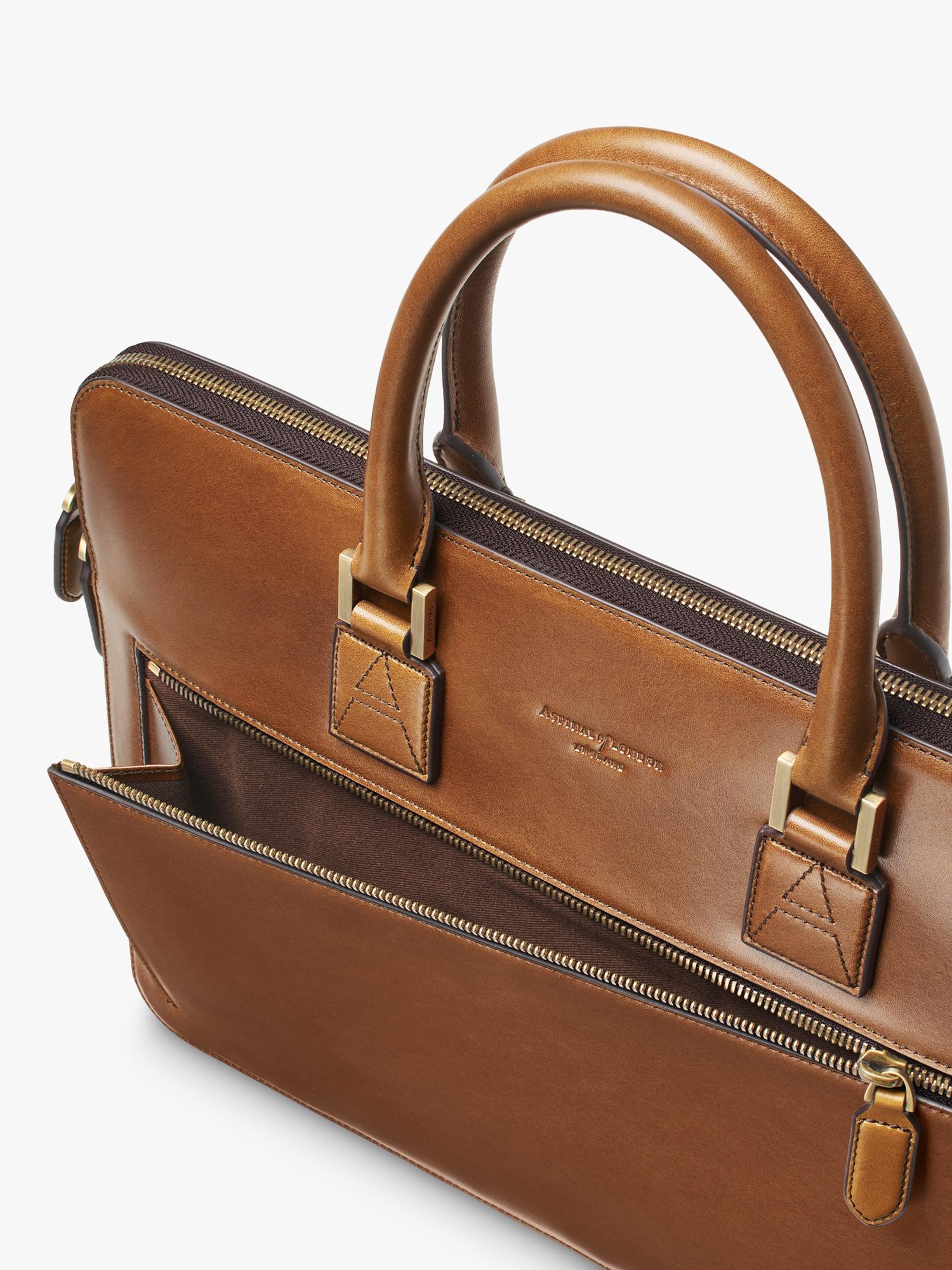 Aspinal of London Connaught Folio full-grain leather briefcase (British brand)