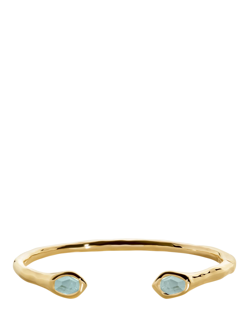 Monica Vinader aquamarine cuff bracelet gold vermeil large - British product