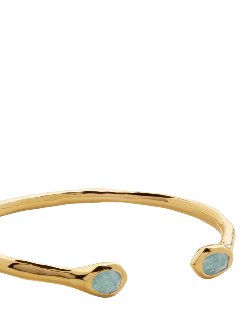 Monica Vinader aquamarine cuff bracelet gold vermeil large - British product