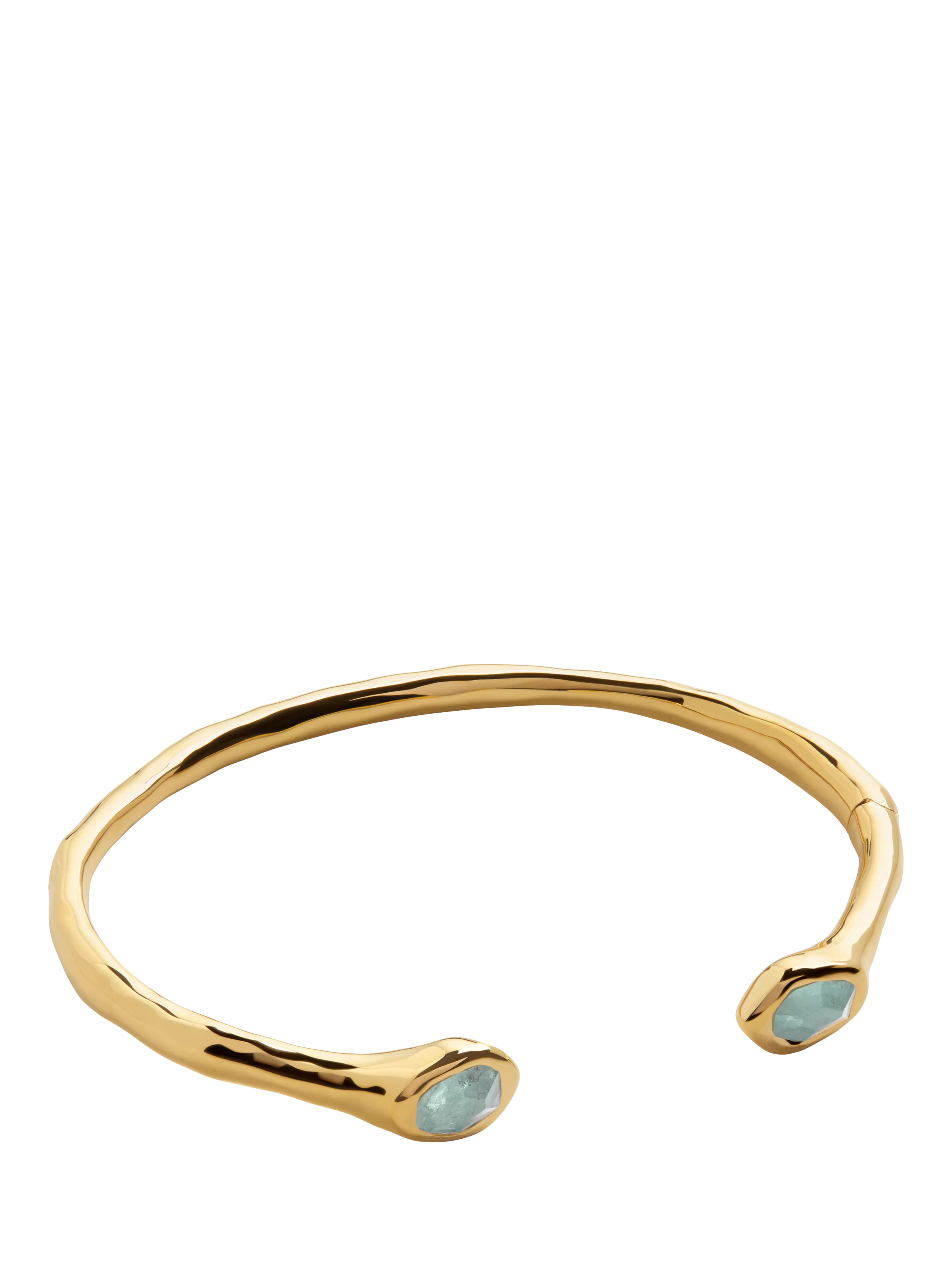 Monica Vinader open cuff bracelet Gold/Blue medium, imported from the UK