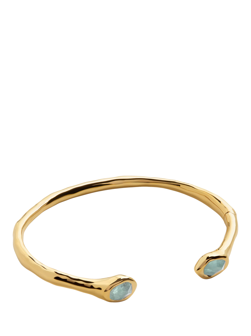 Monica Vinader open cuff bracelet Gold/Blue medium, imported from the UK
