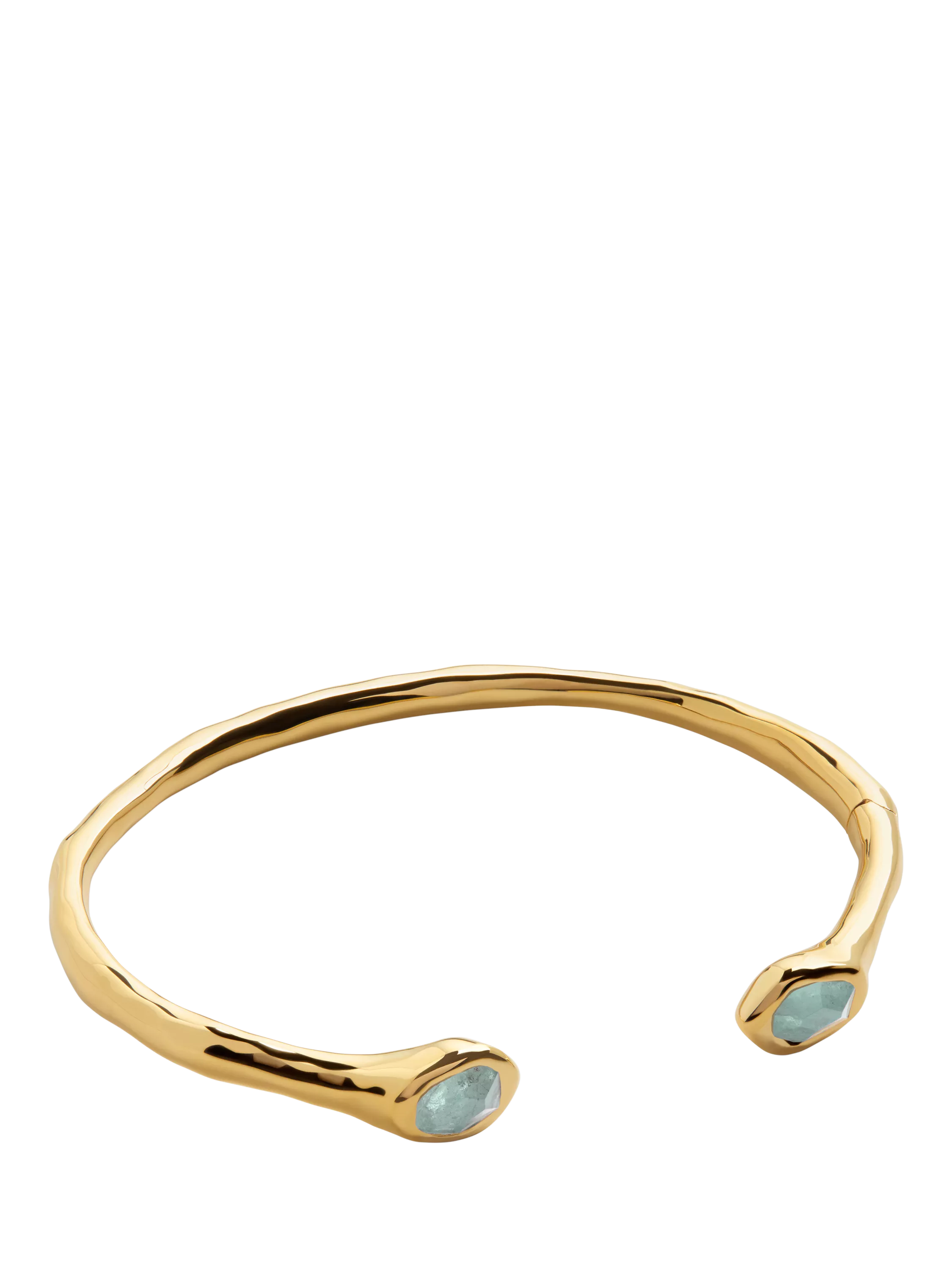 Monica Vinader Gemstone Open Cuff Gold/Blue Bracelet Medium