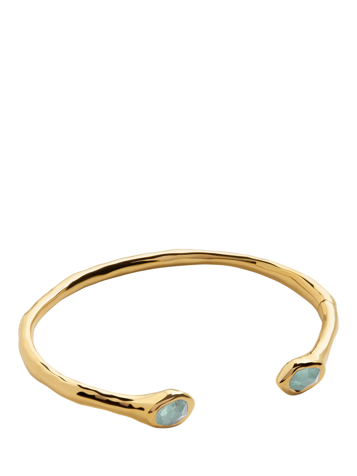 Monica Vinader Gemstone Open Cuff Gold/Blue Bracelet Medium