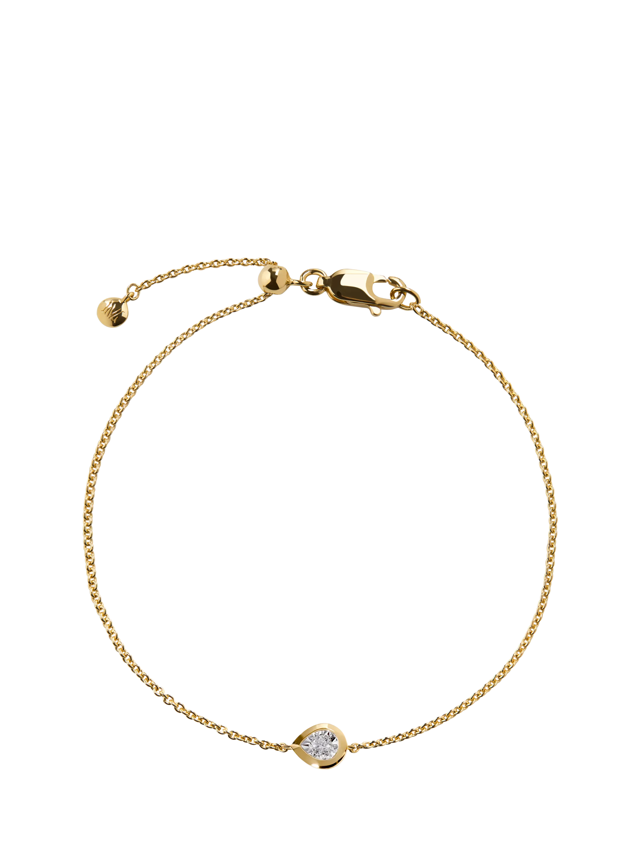 Monica Vinader lab grown diamond chain bracelet in gold vermeil, UK version
