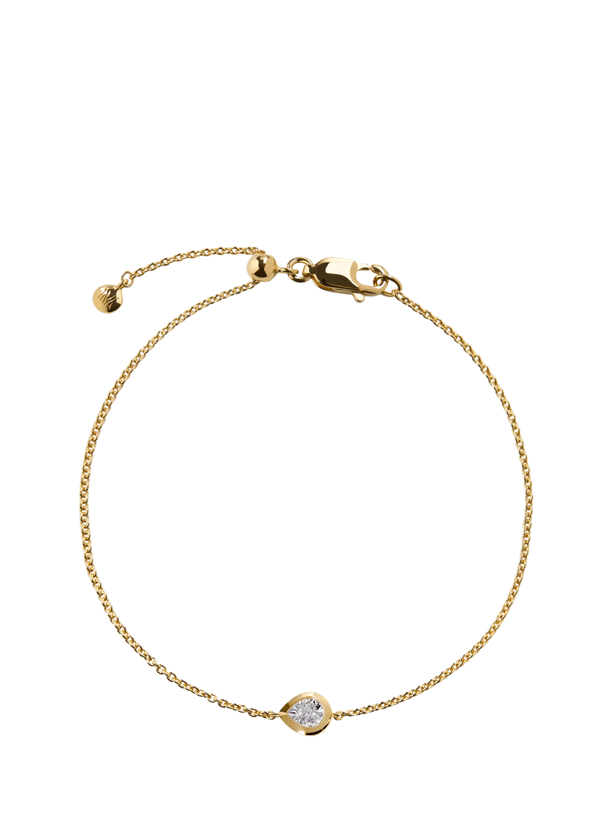 Monica Vinader lab grown diamond chain bracelet in gold vermeil, UK version
