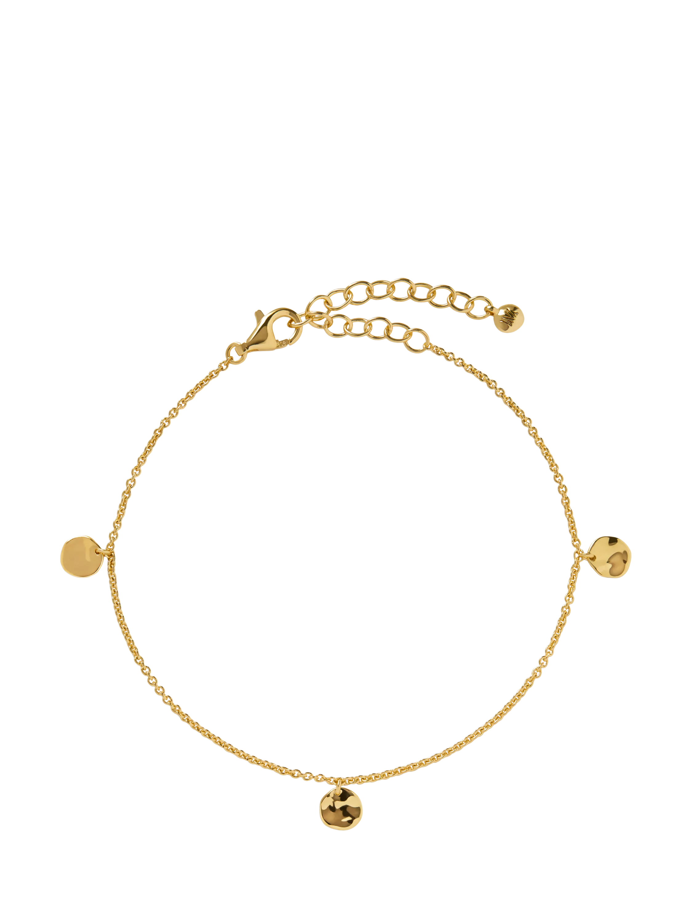 Monica Vinader gold chain bracelet adjustable 15-19cm, UK version