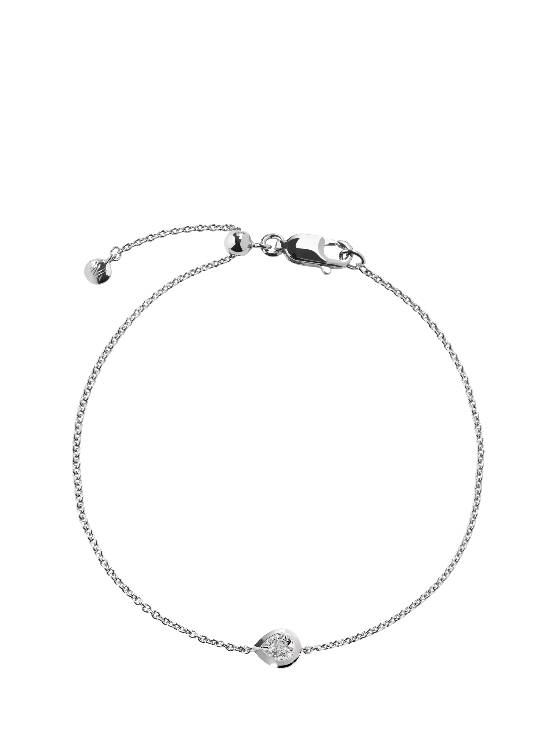 Monica Vinader Pear Chain Bracelet silver with lab-grown diamonds - British product