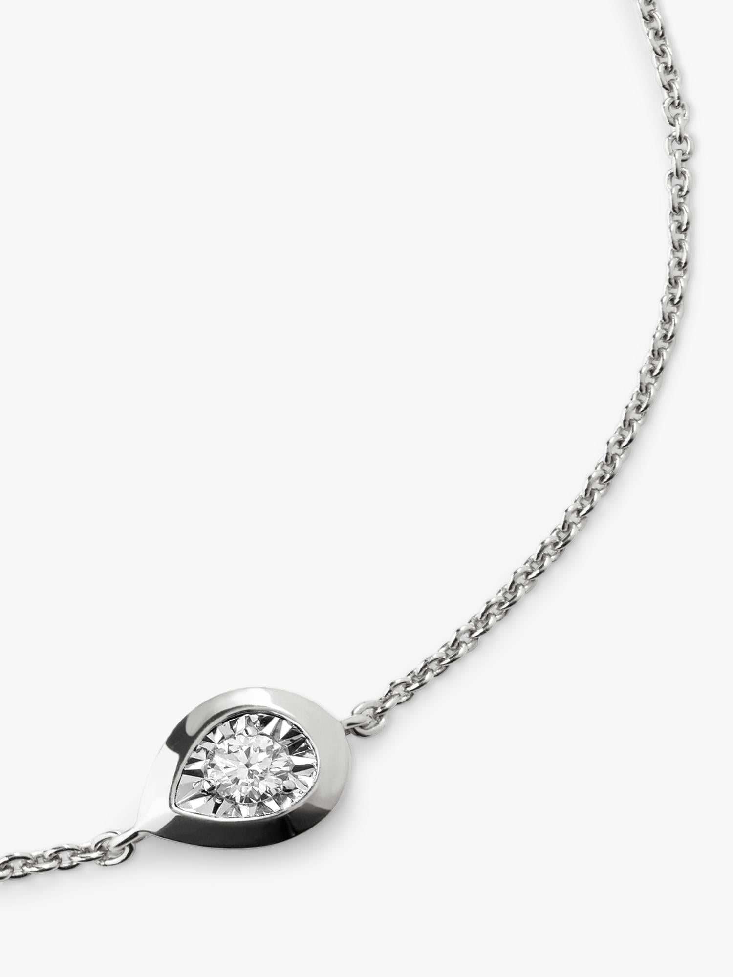 Monica Vinader Pear Chain Bracelet silver with lab-grown diamonds - British product