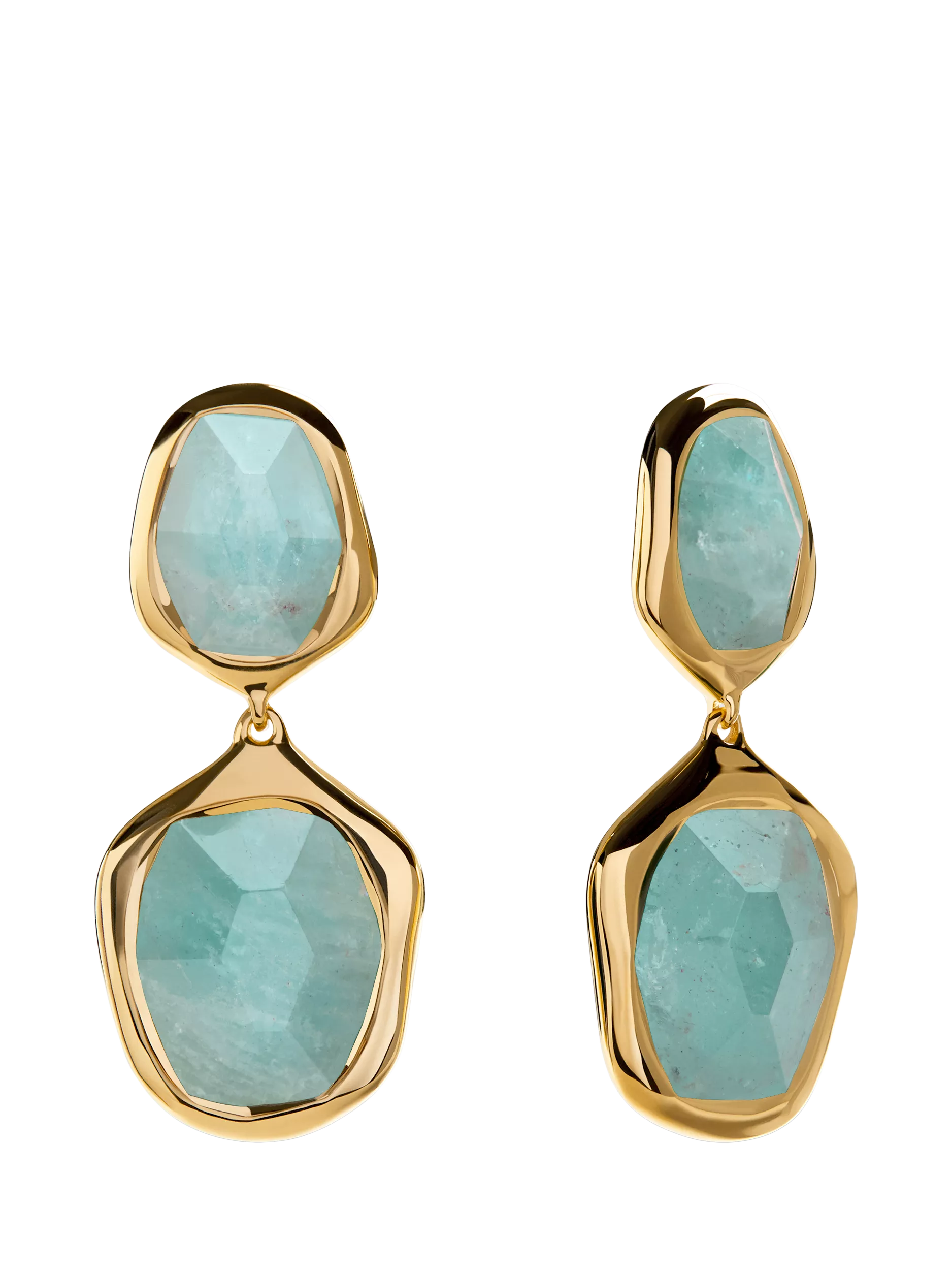 Monica Vinader cocktail drop earrings gold blue, UK version