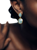 Monica Vinader cocktail drop earrings gold blue, UK version
