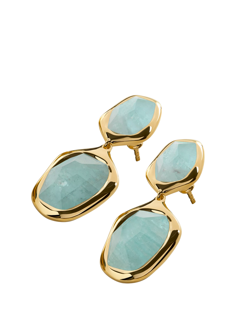 Monica Vinader cocktail drop earrings gold blue, UK version