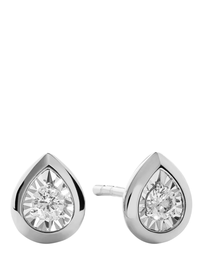 Monica Vinader sterling silver lab grown diamond stud earrings - British product