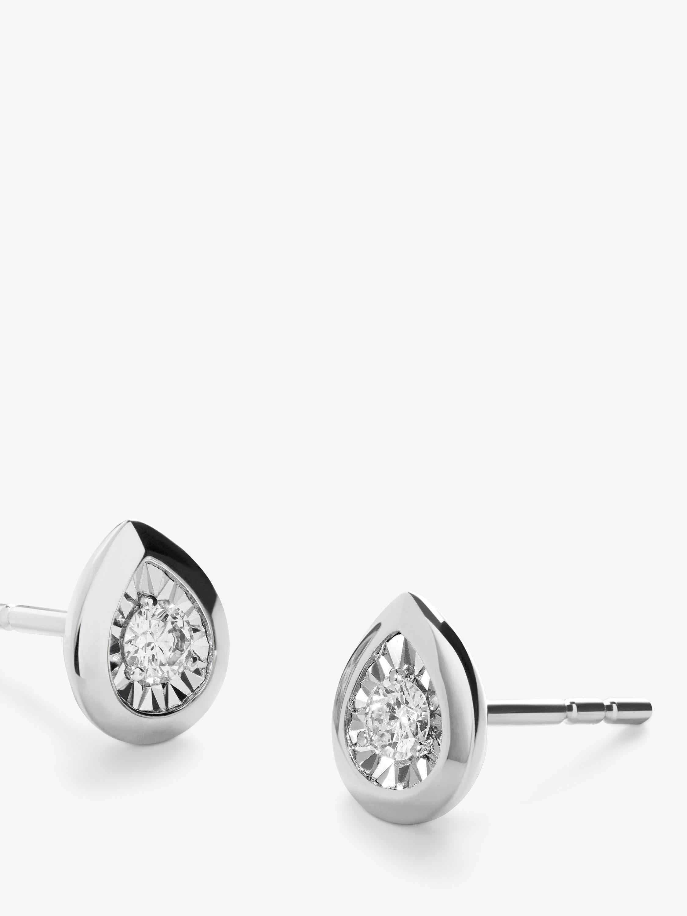 Monica Vinader sterling silver lab grown diamond stud earrings - British product