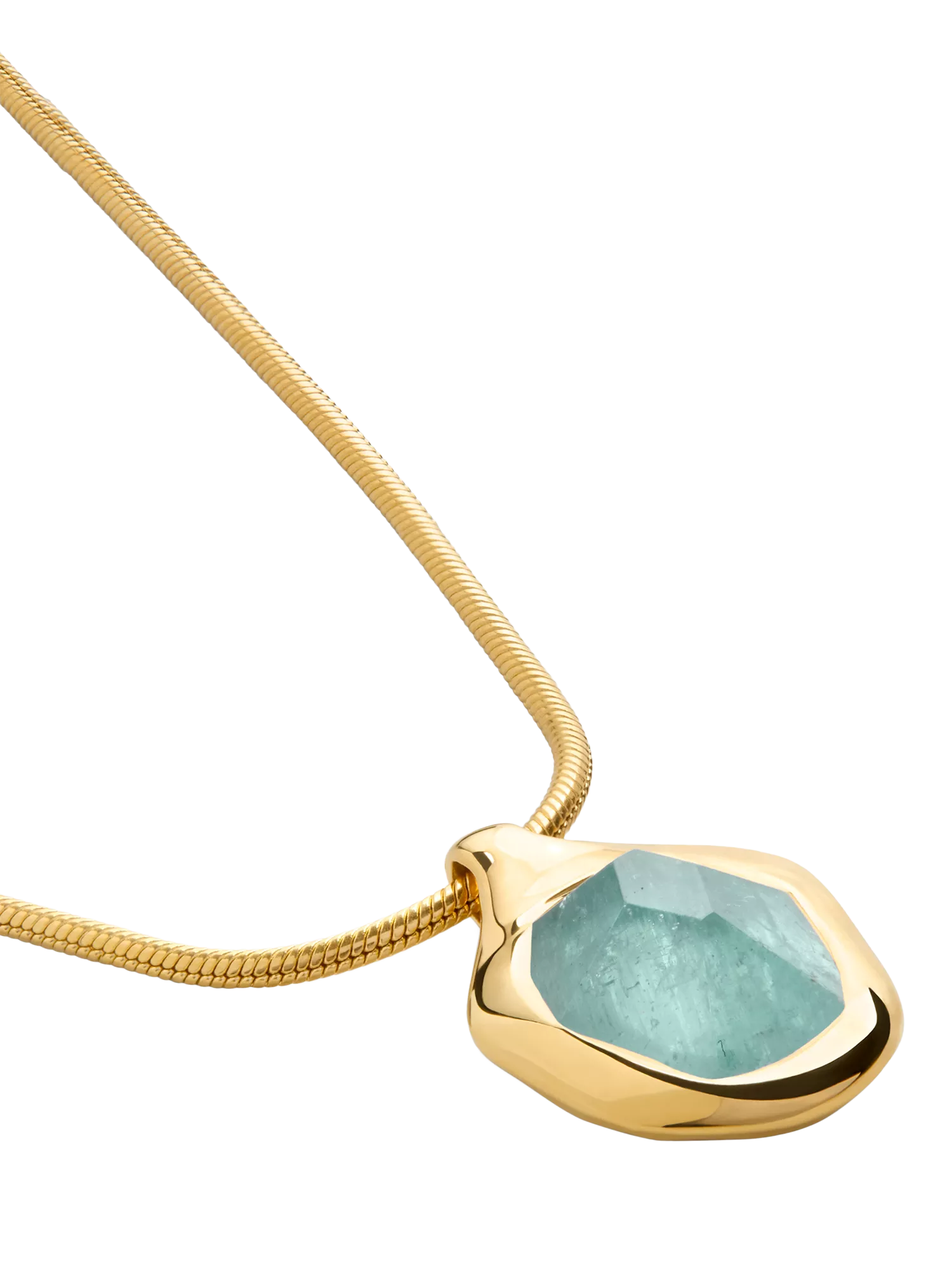 Monica Vinader aquamarine gold vermeil necklace (British brand)