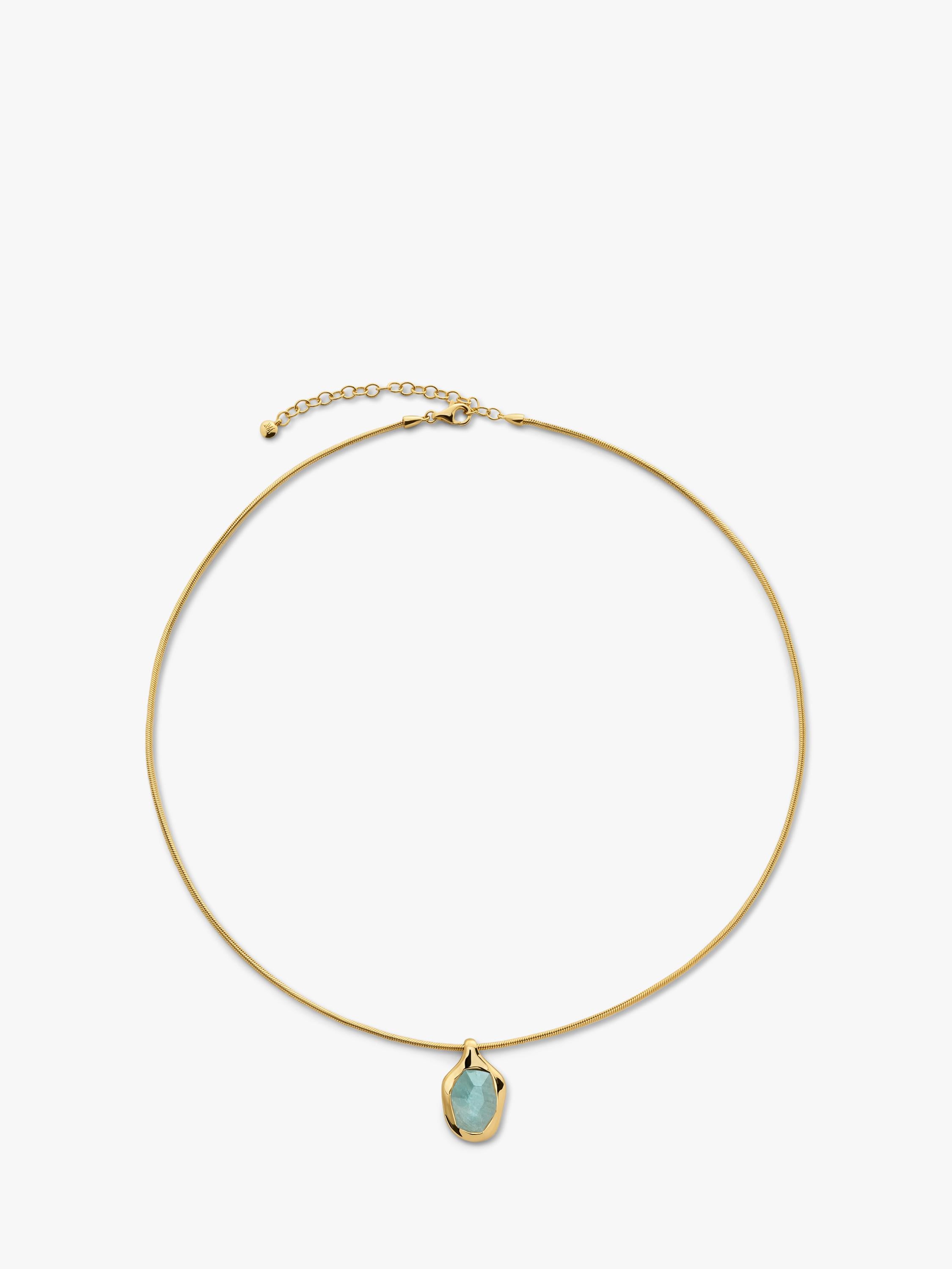 Monica Vinader aquamarine gold vermeil necklace (British brand)