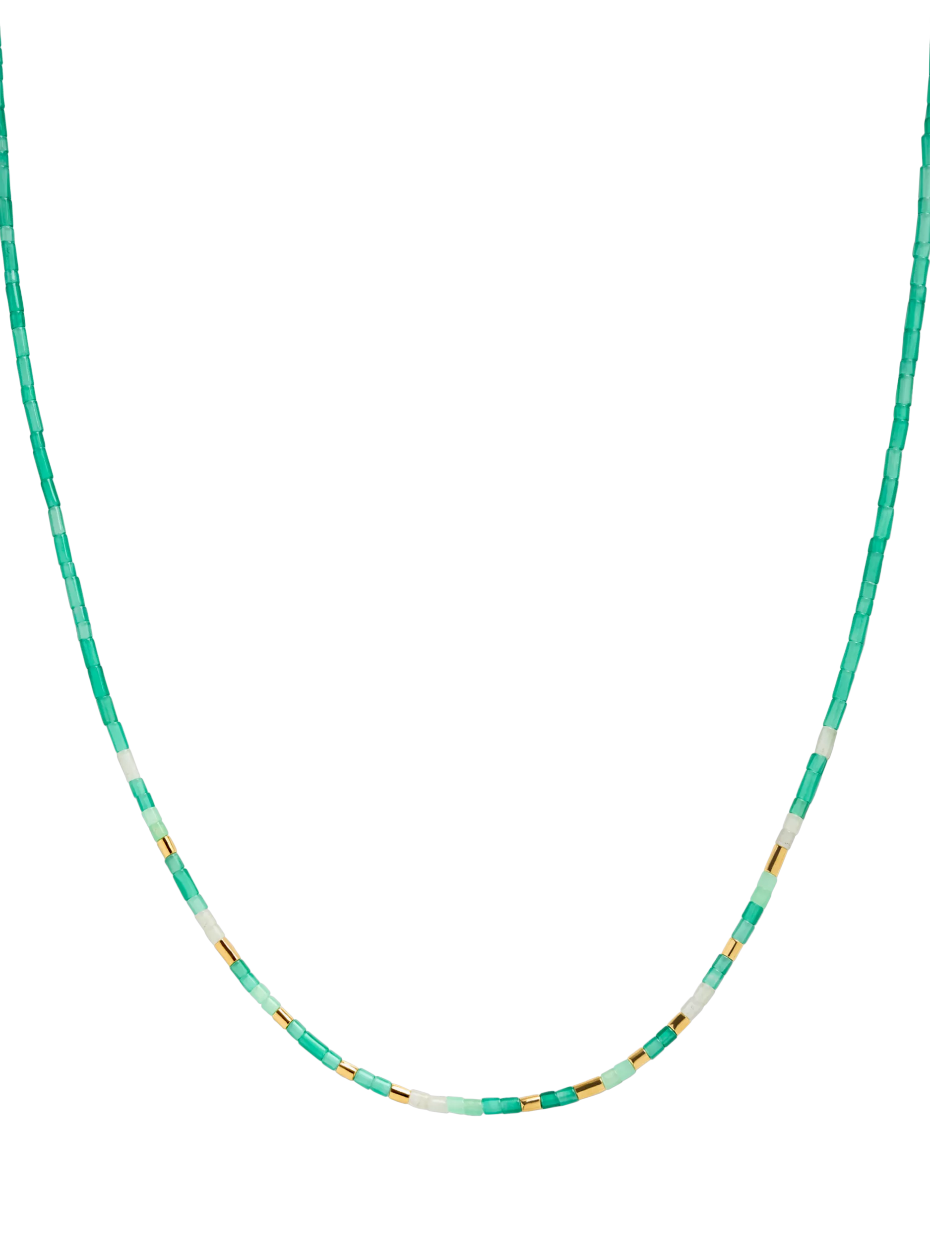 Monica Vinader Delphi beaded gem necklace, green, UK version