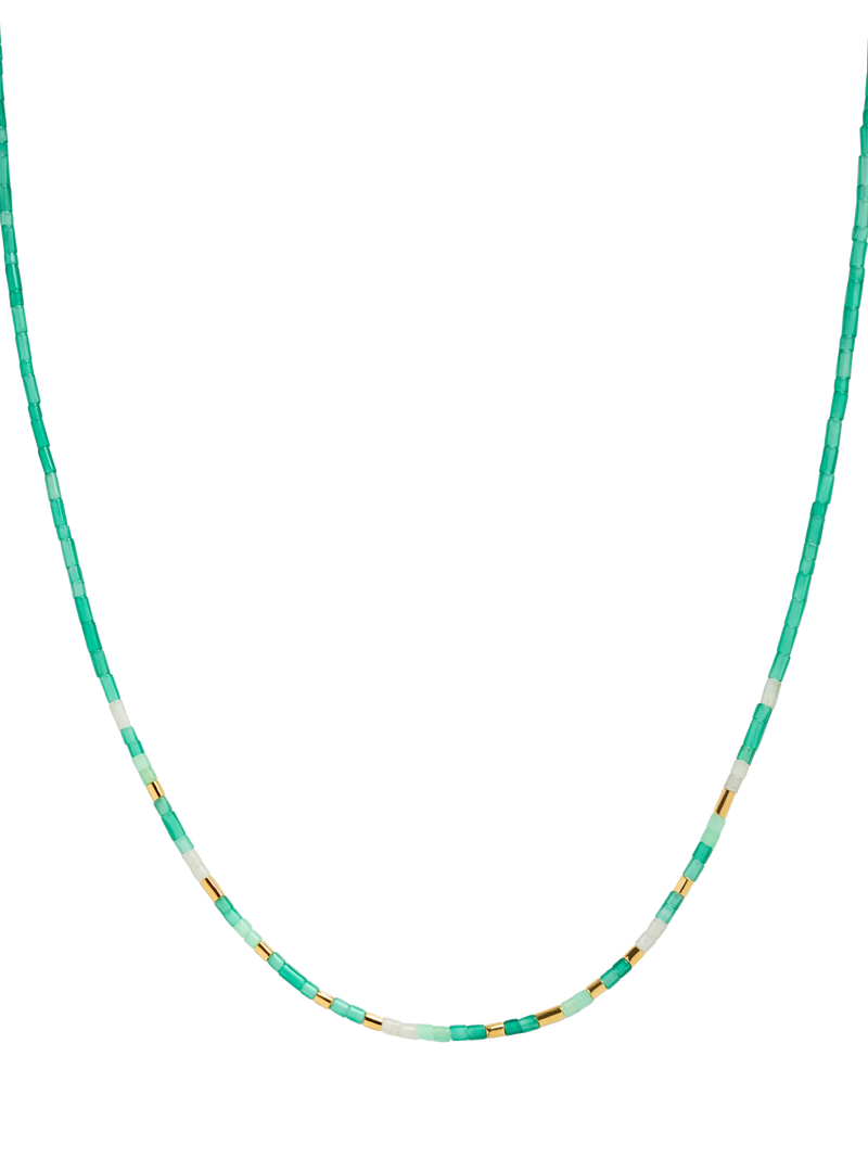 Monica Vinader Delphi beaded gem necklace, green, UK version