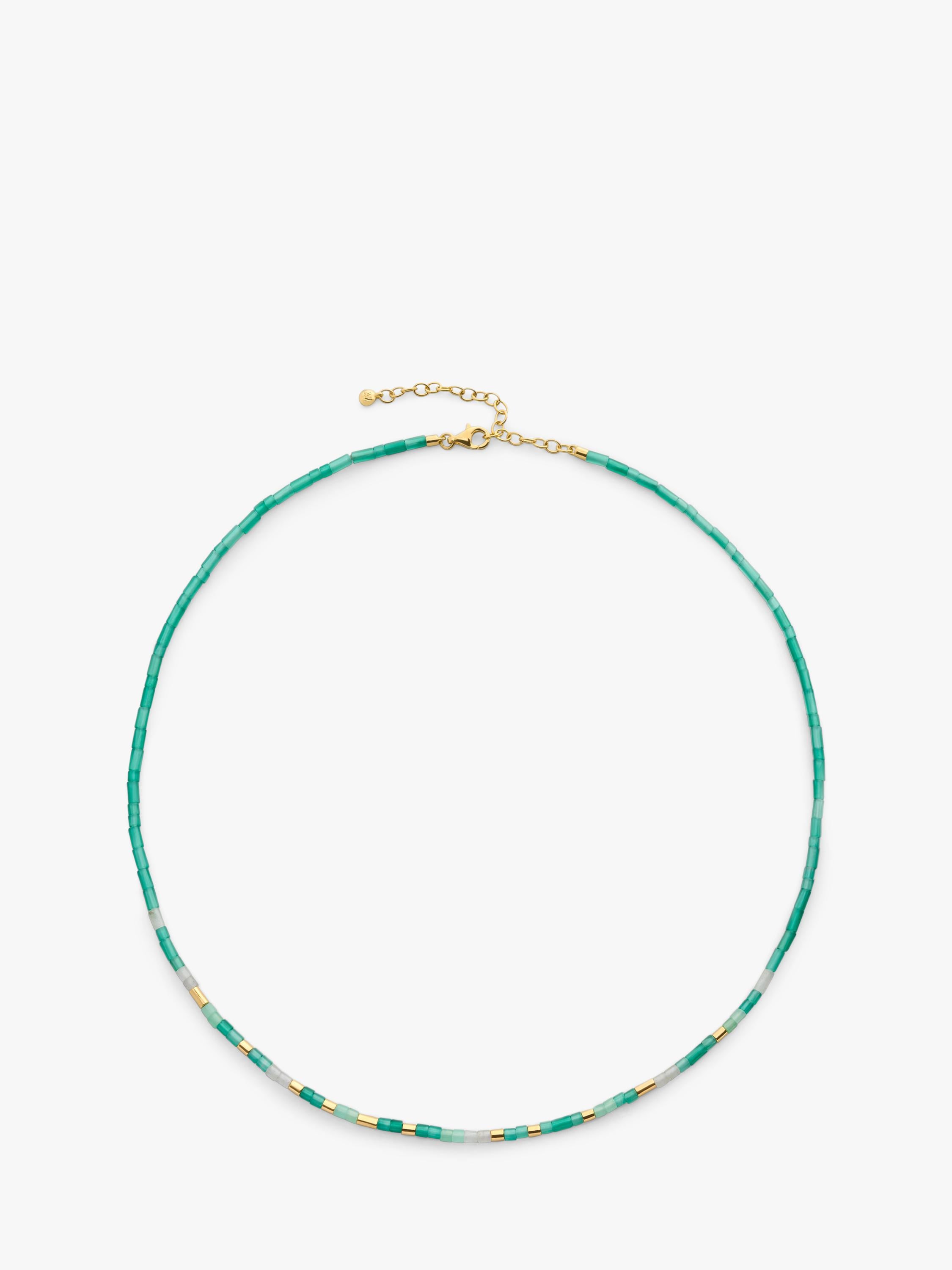 Monica Vinader Delphi beaded gem necklace, green, UK version