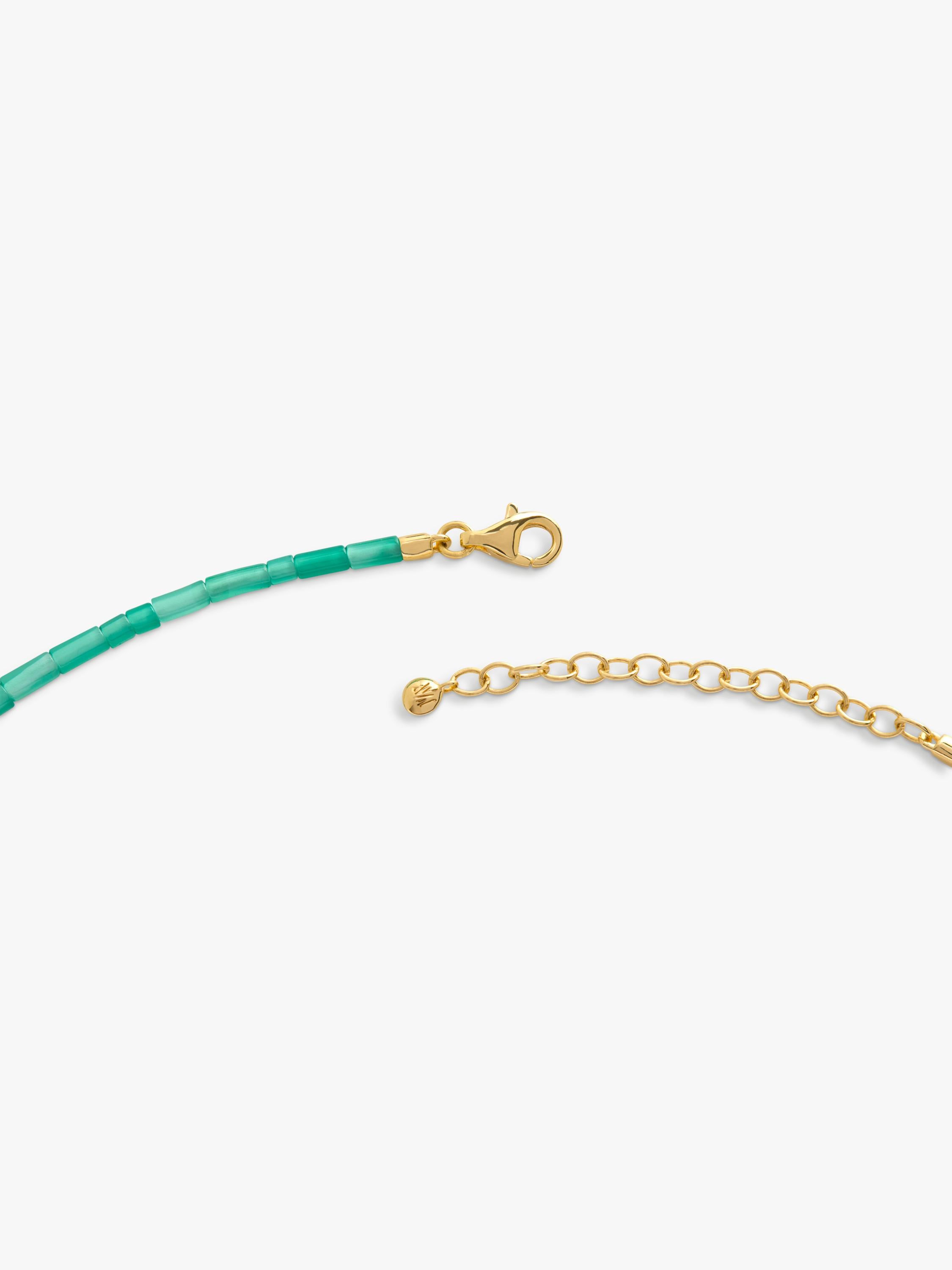 Monica Vinader Delphi beaded gem necklace, green, UK version