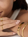 Monica Vinader gold plated MV Siren stacked ring - British product
