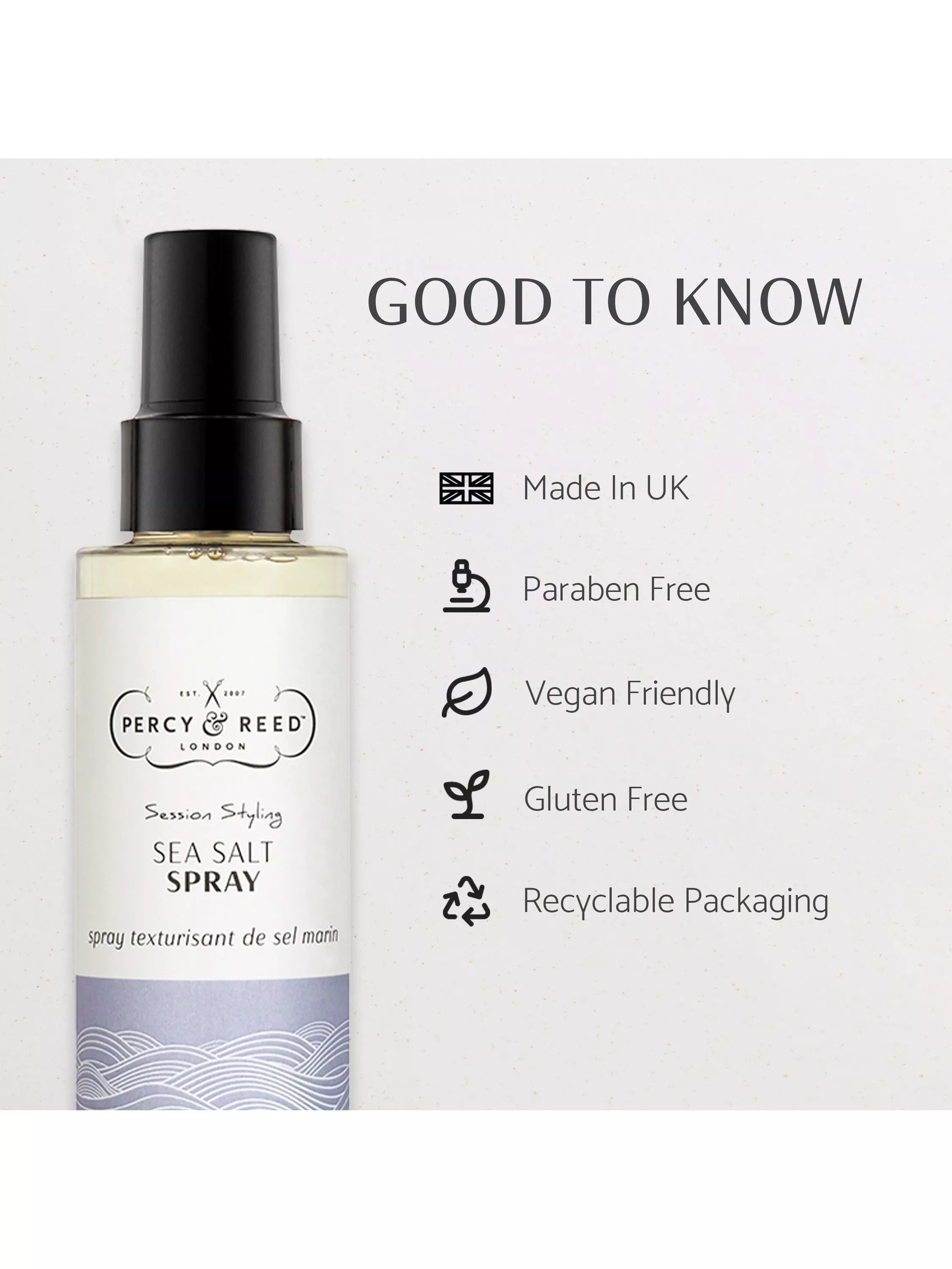 Percy & Reed Sea Salt Spray 150ml, imported from the UK