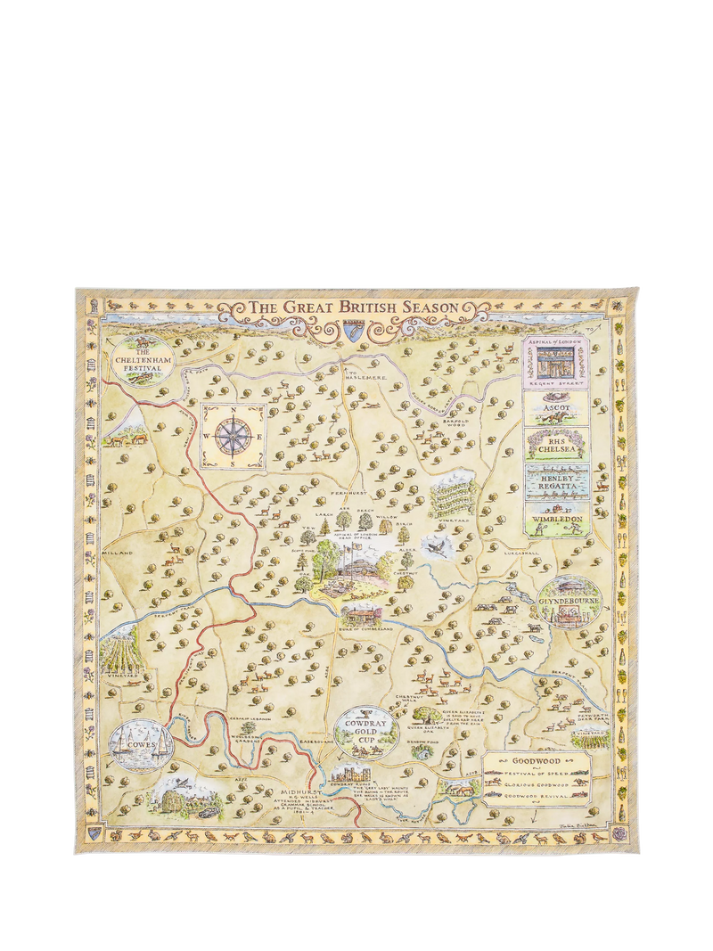 Aspinal Great British Season silk scarf multi 80x80cm - British product