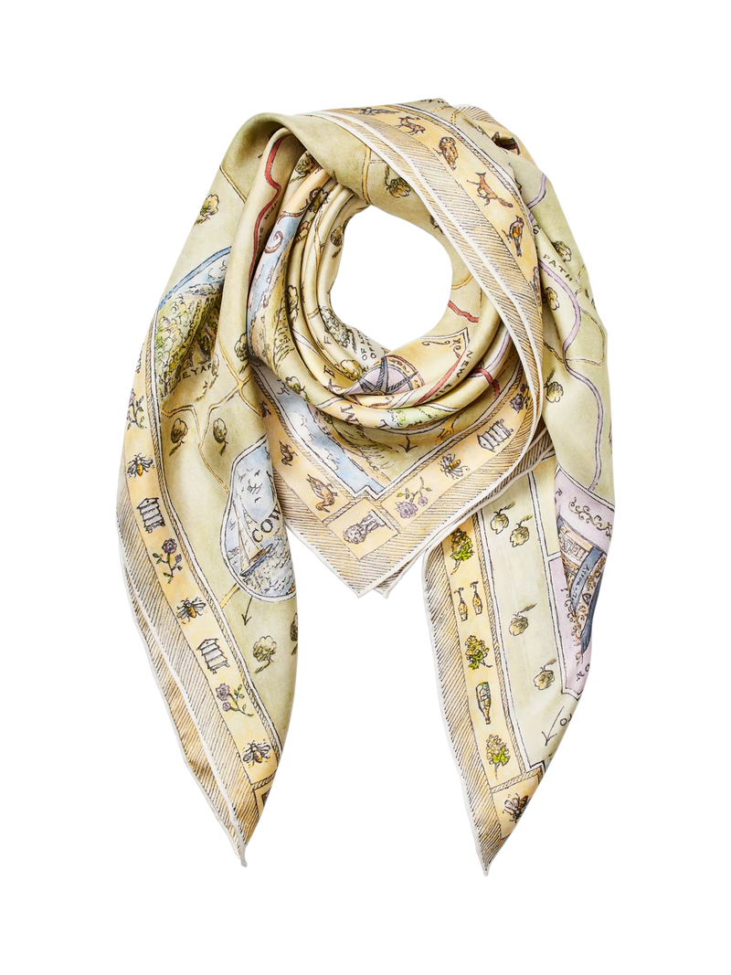 Aspinal Great British Season silk scarf multi 80x80cm - British product