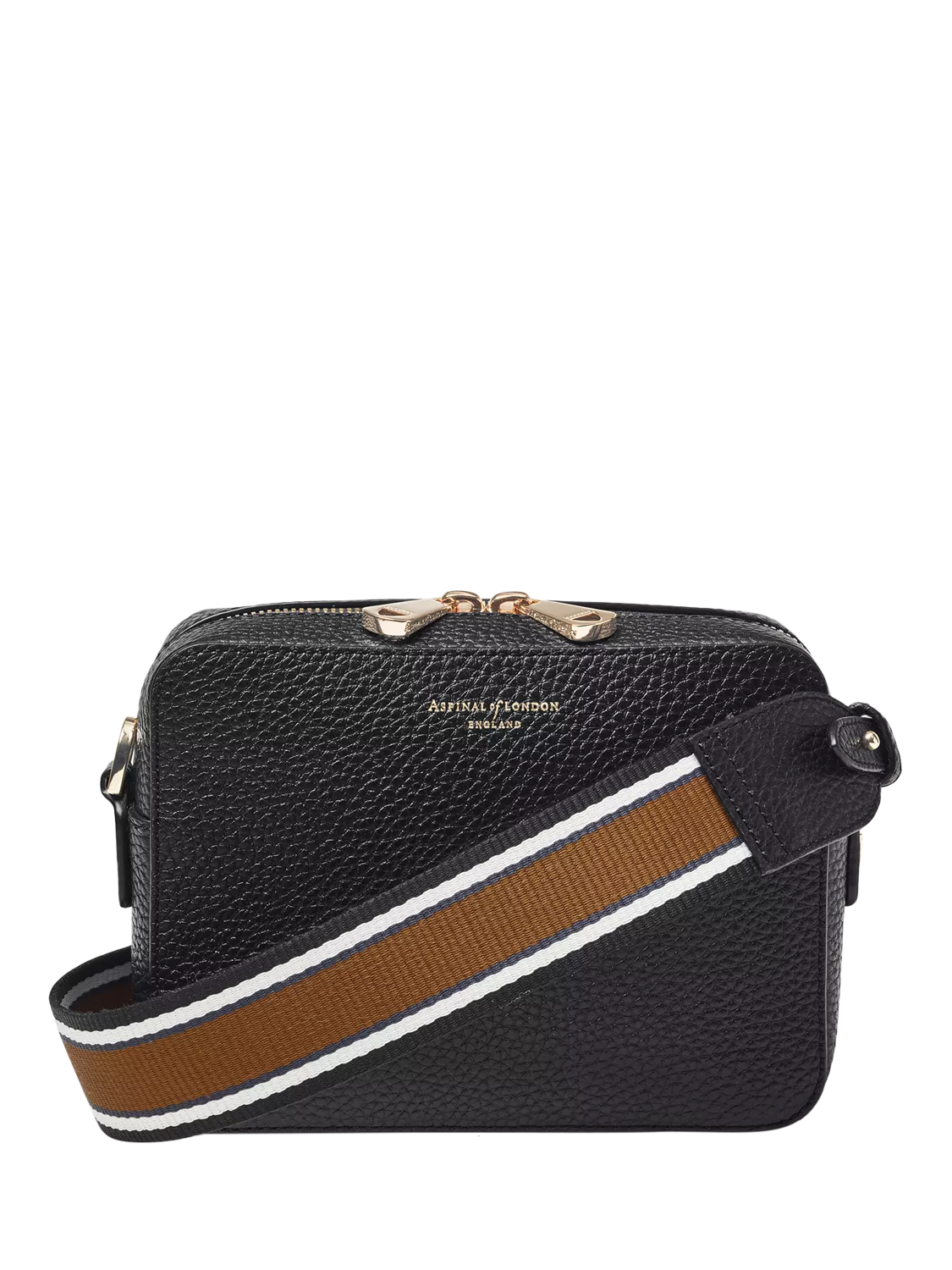 Aspinal of London camera crossbody bag in full-grain leather, UK version