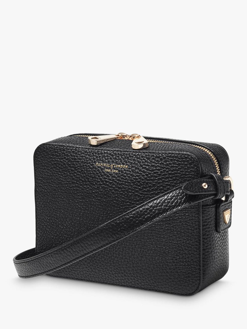 Aspinal of London camera crossbody bag in full-grain leather, UK version