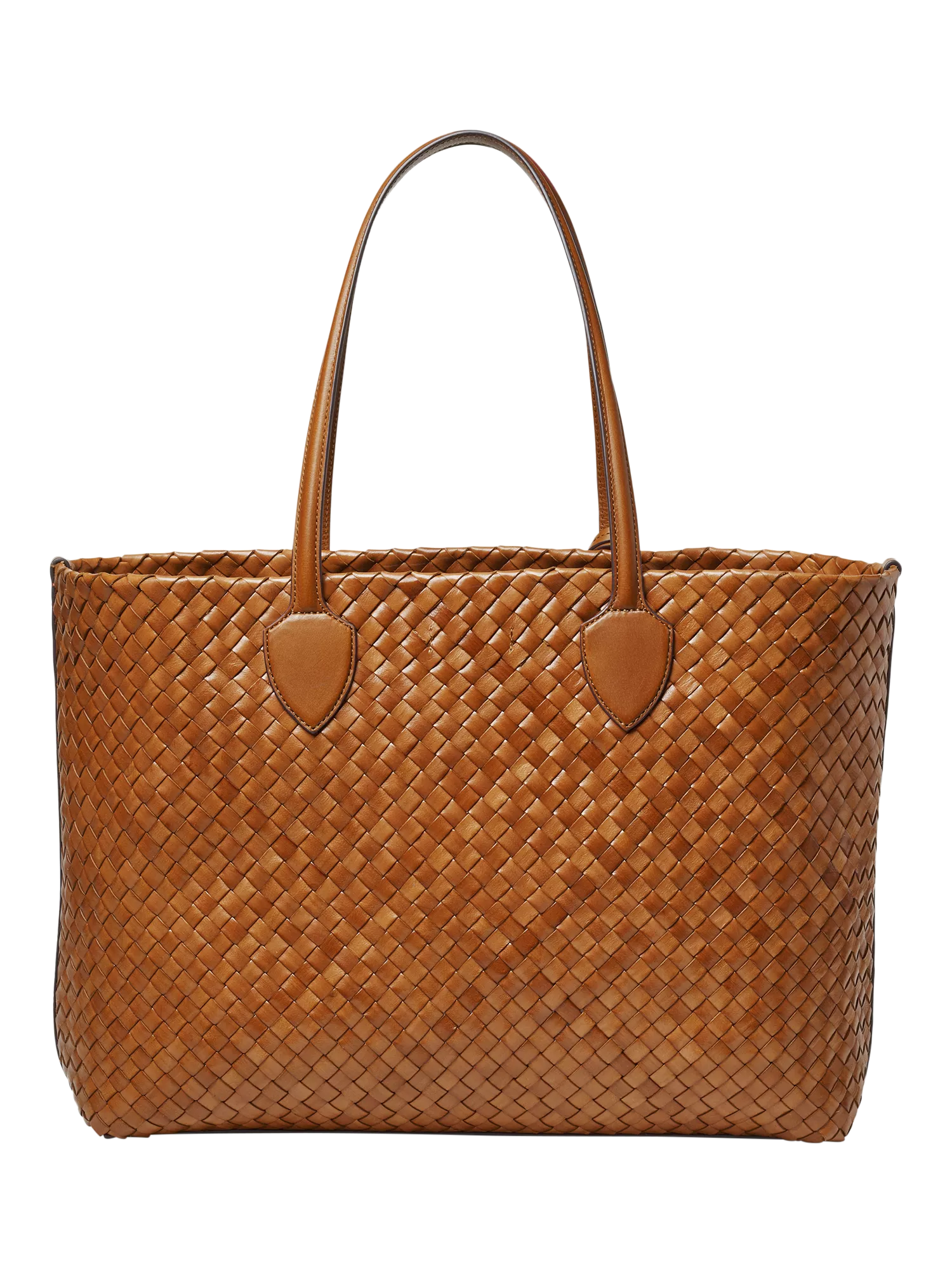 Aspinal of London woven leather tote tan large, UK version