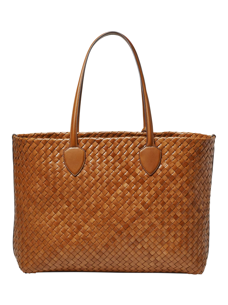 Aspinal of London woven leather tote tan large, UK version