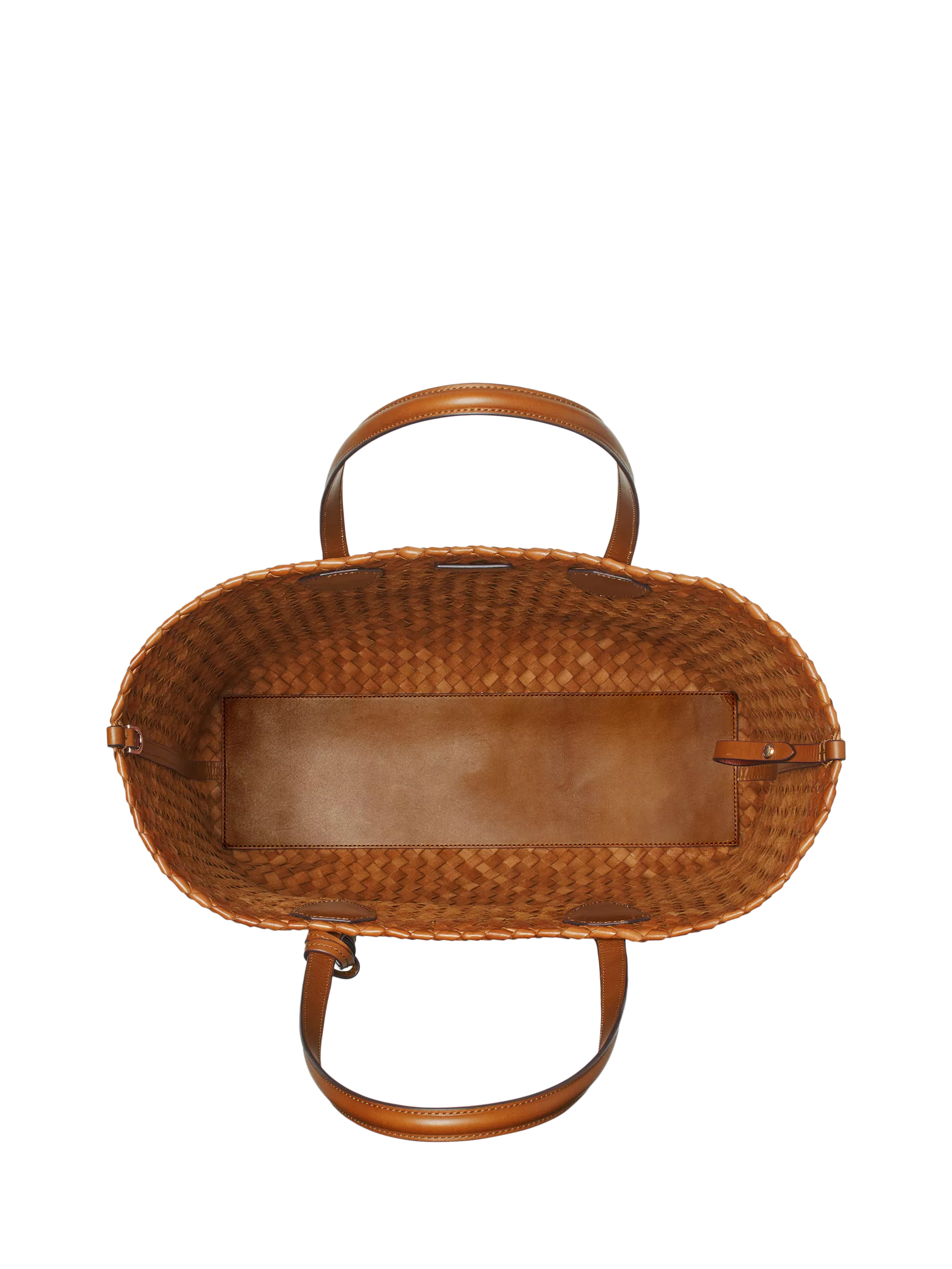 Aspinal of London woven leather tote tan large, UK version