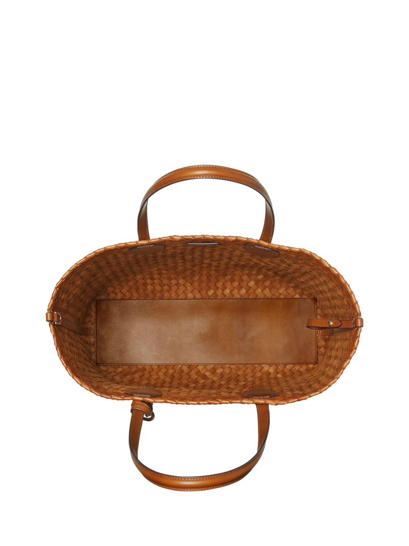 Aspinal of London woven leather tote tan large, UK version