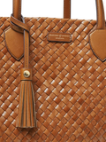 Aspinal of London woven leather tote tan large, UK version