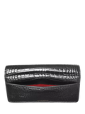 Aspinal of London patent croc clutch bag in black, imported from the UK
