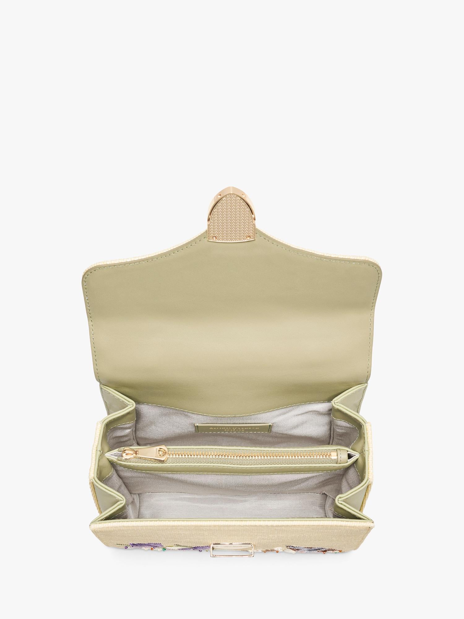 Aspinal of London Mayfair Midi embroidered grab bag, imported from the UK