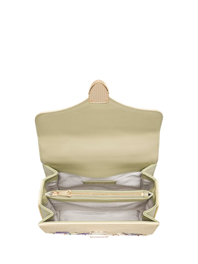 Aspinal of London Mayfair Midi embroidered grab bag, imported from the UK