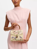 Aspinal of London Mayfair Midi embroidered grab bag, imported from the UK
