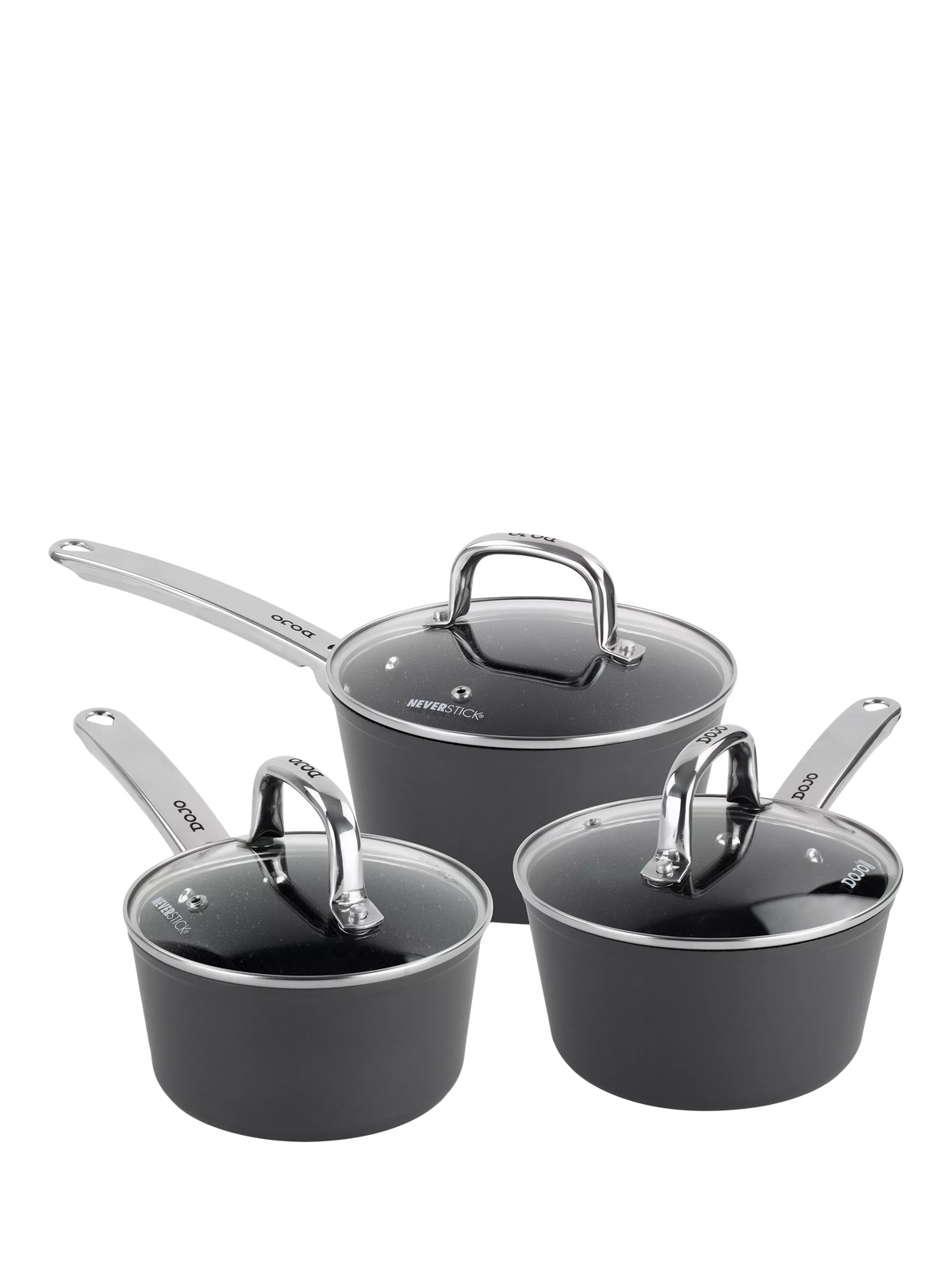 Dojo Neverstick saucepan set 16cm, 18cm, 20cm - British product