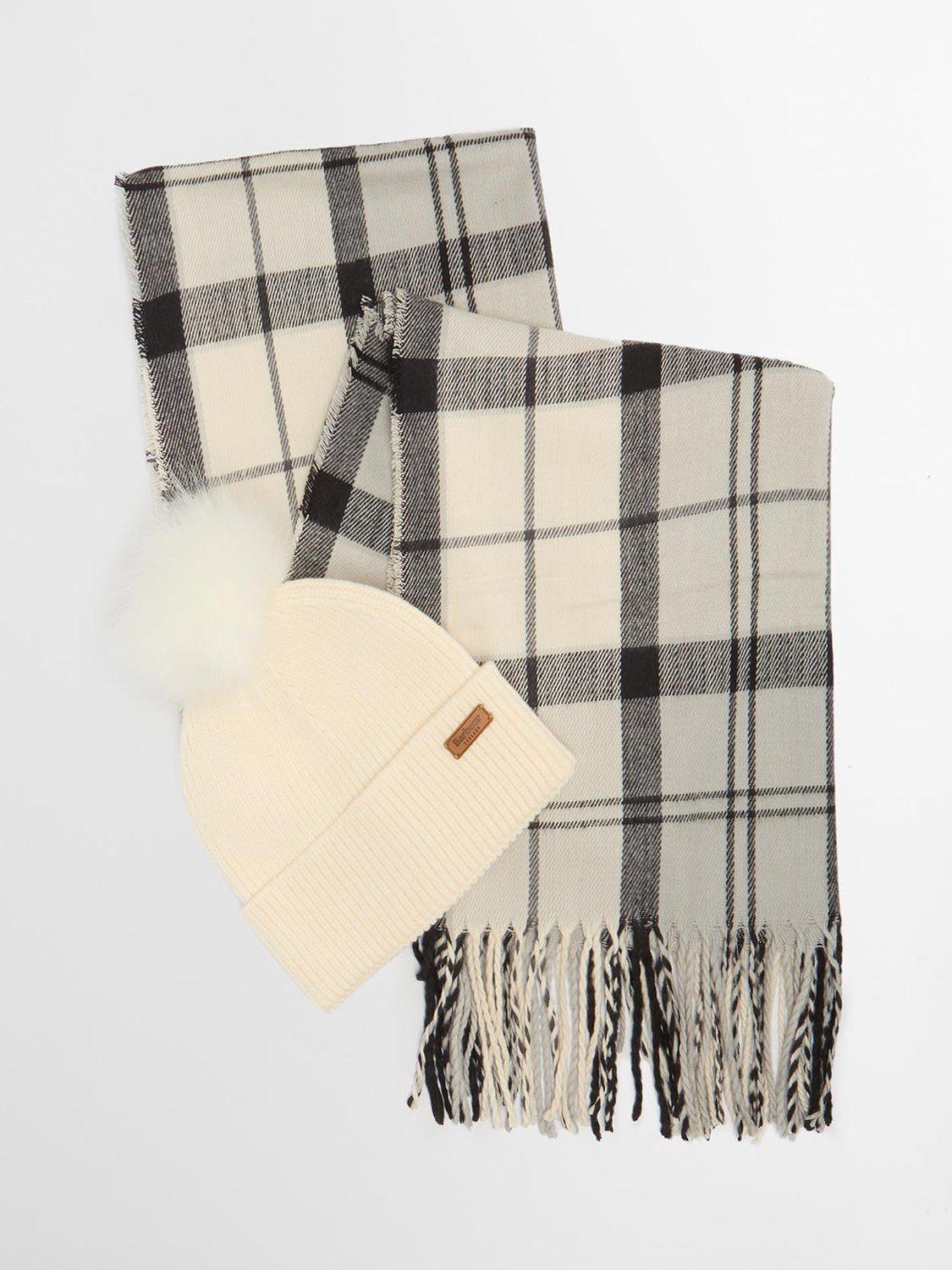 Barbour Dover beanie hat and Hailes scarf gift set (British brand)