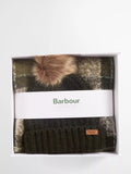 Barbour Saltburn beanie and scarf gift set, imported from the UK