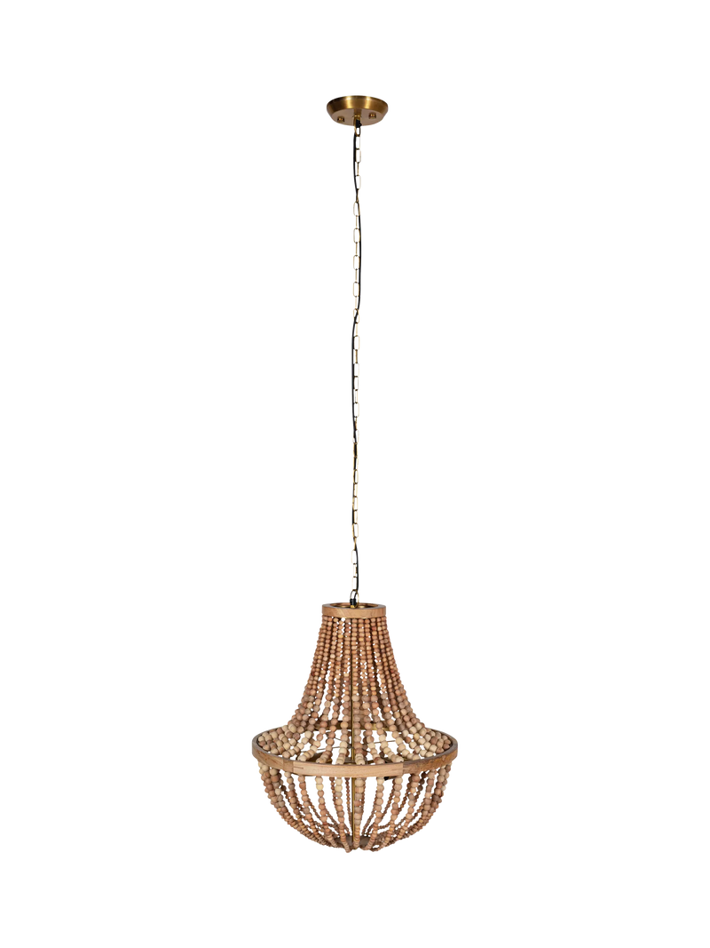 nkuku Neela hand-carved mango wood pendant ceiling light, UK version