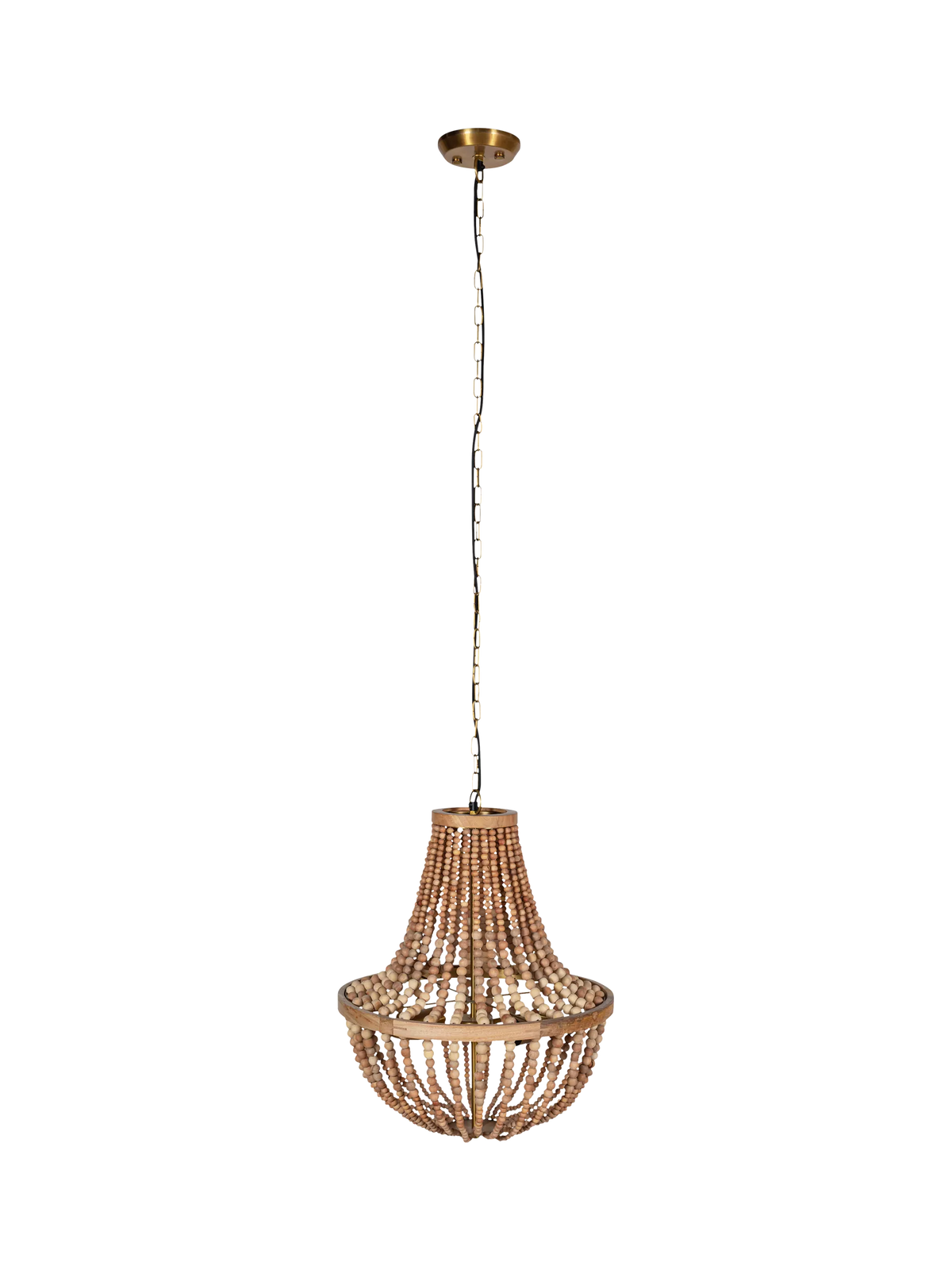 nkuku Neela hand-carved mango wood pendant ceiling light, UK version