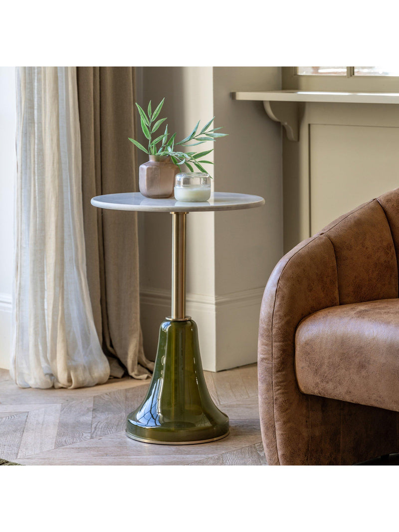 Gallery Direct Palmer side table dusk glass marble top UK version