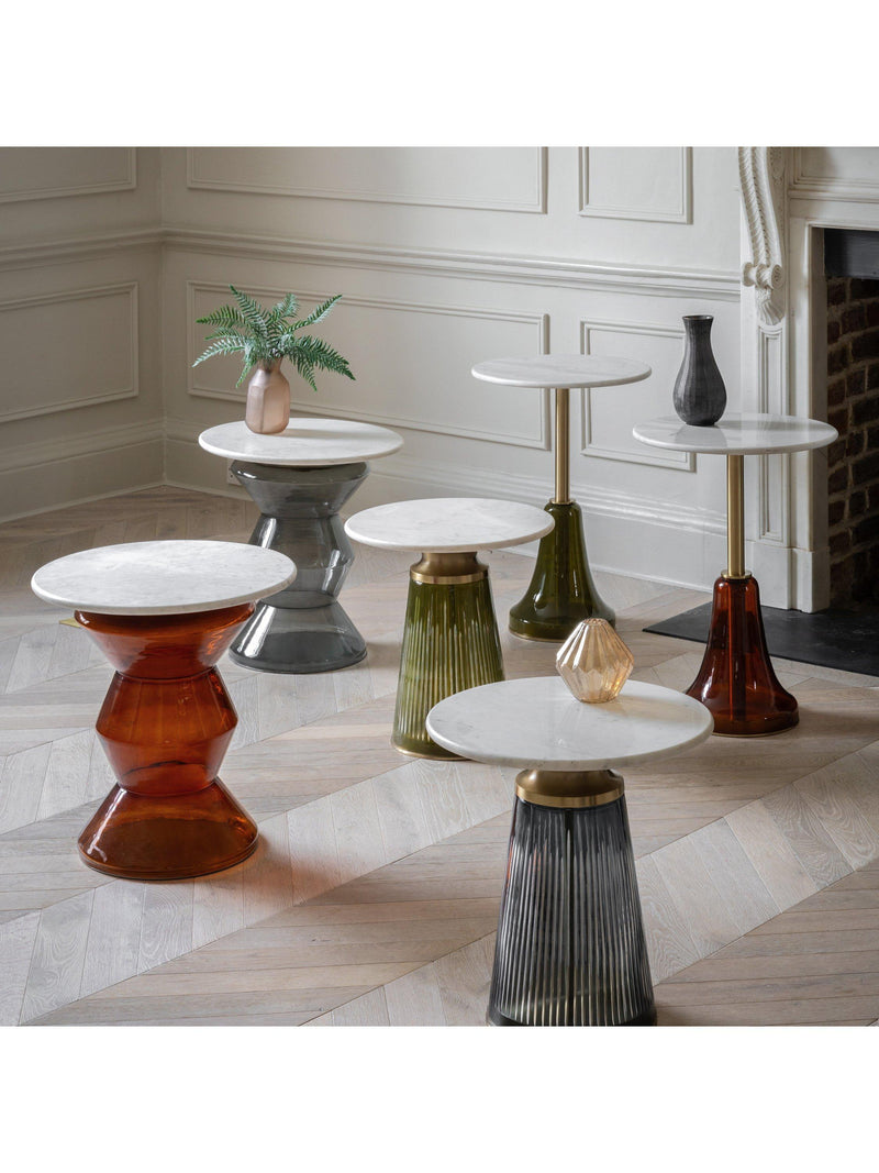 Gallery Direct Palmer side table dusk glass marble top UK version