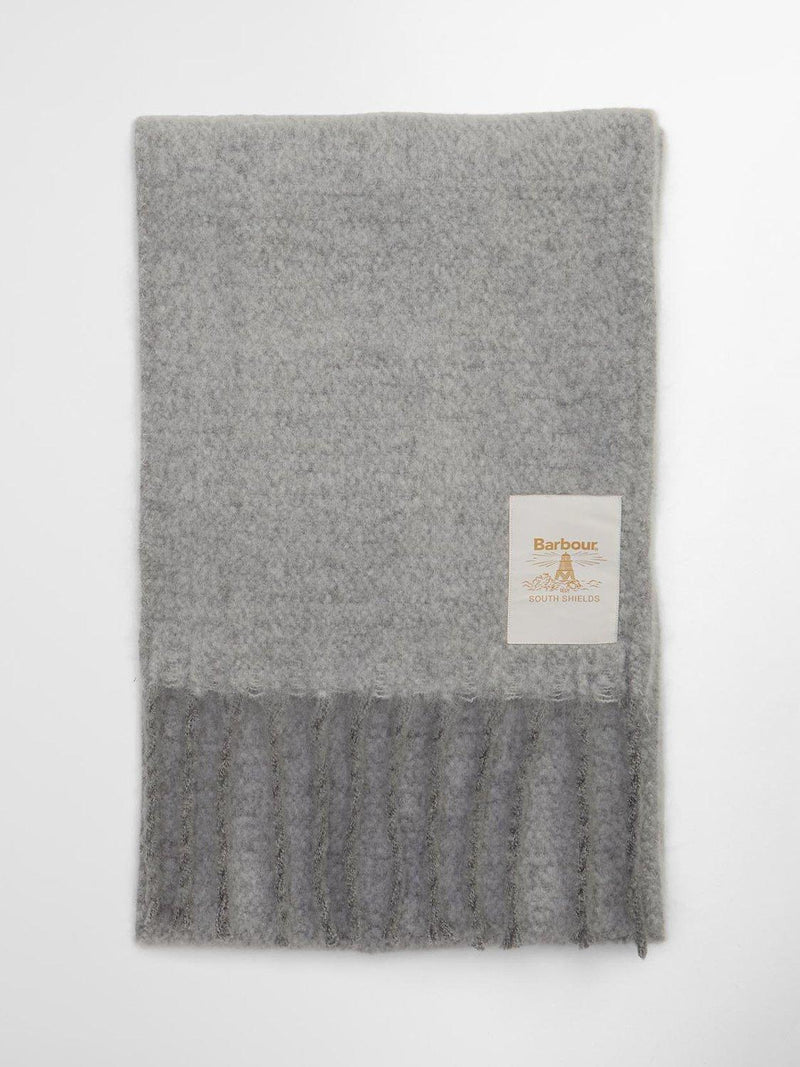 Barbour Ellison scarf light grey 180cm, imported from the UK