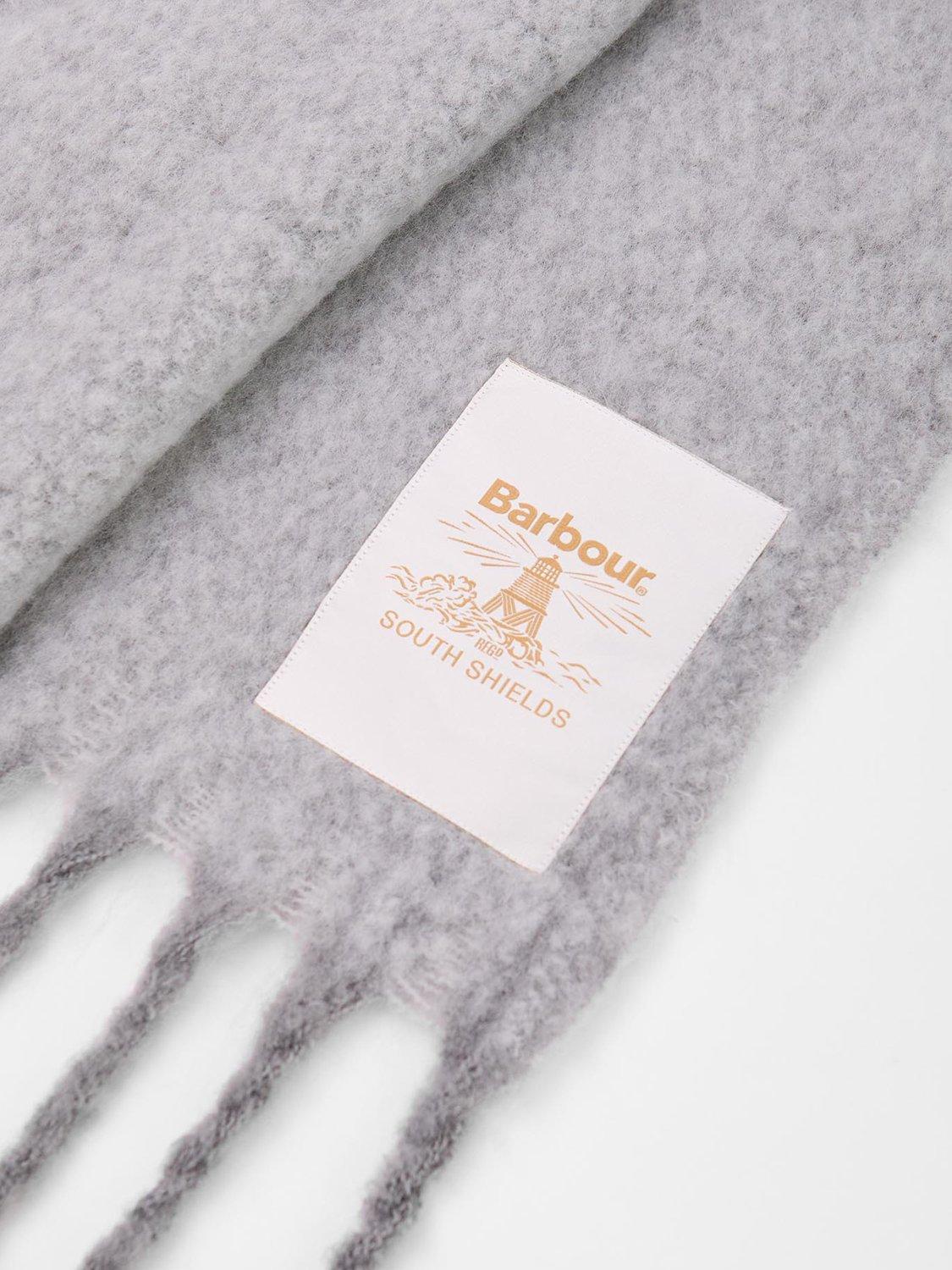 Barbour Ellison scarf light grey 180cm, imported from the UK