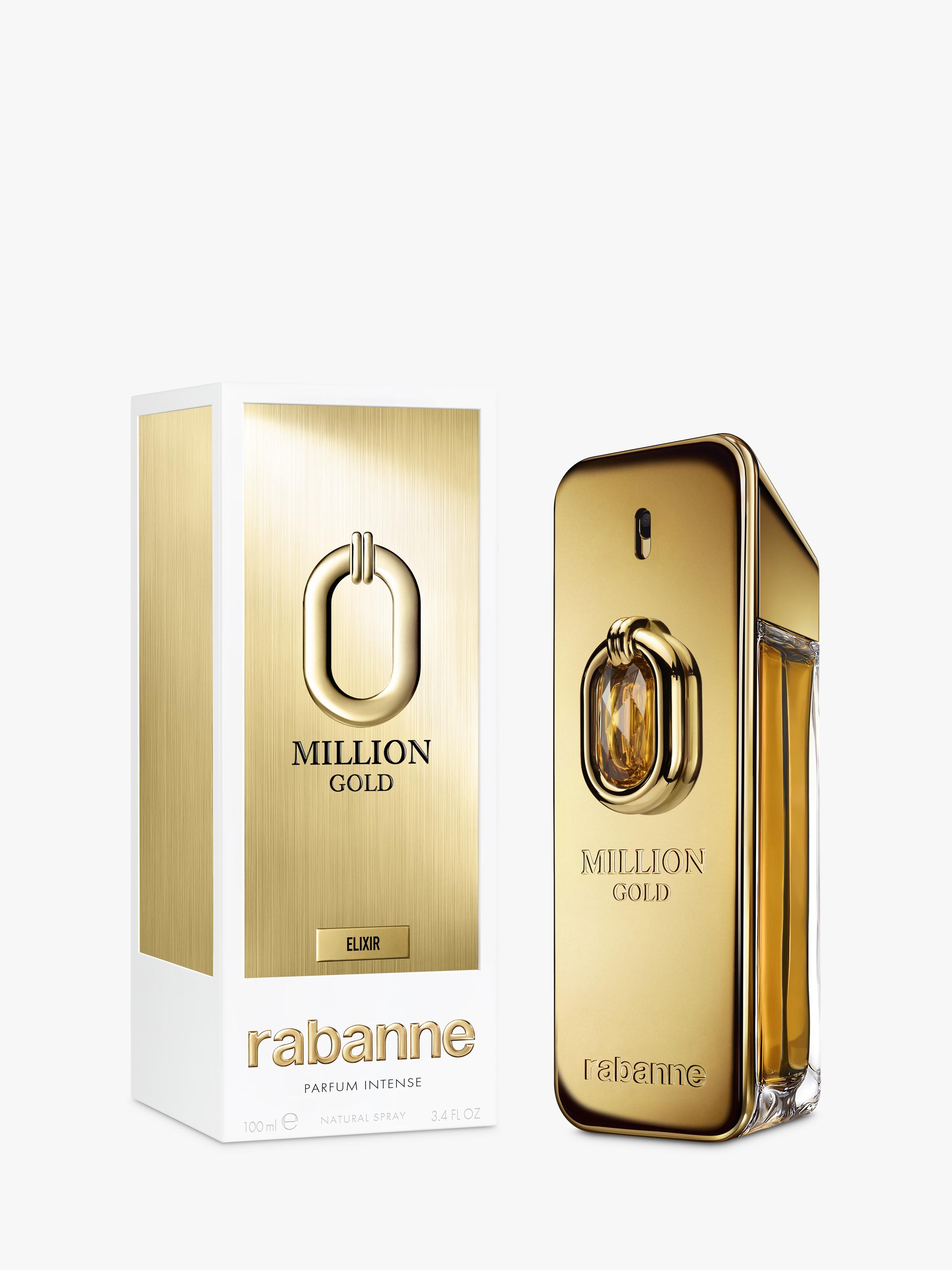 Rabanne Million Gold Elixir Parfum Intense 100ml bottle, imported from the UK