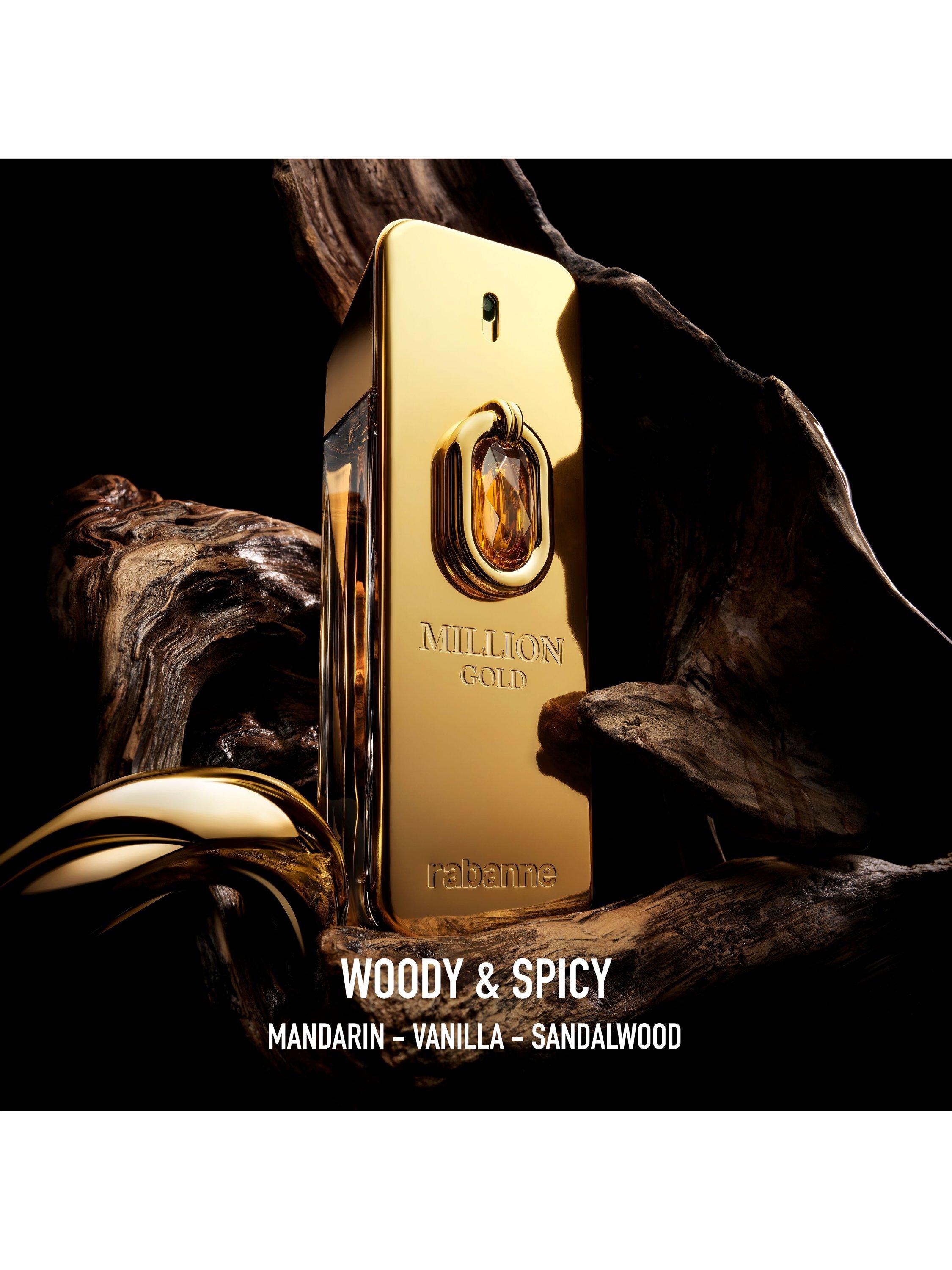 Rabanne Million Gold Elixir Parfum Intense 100ml bottle, imported from the UK