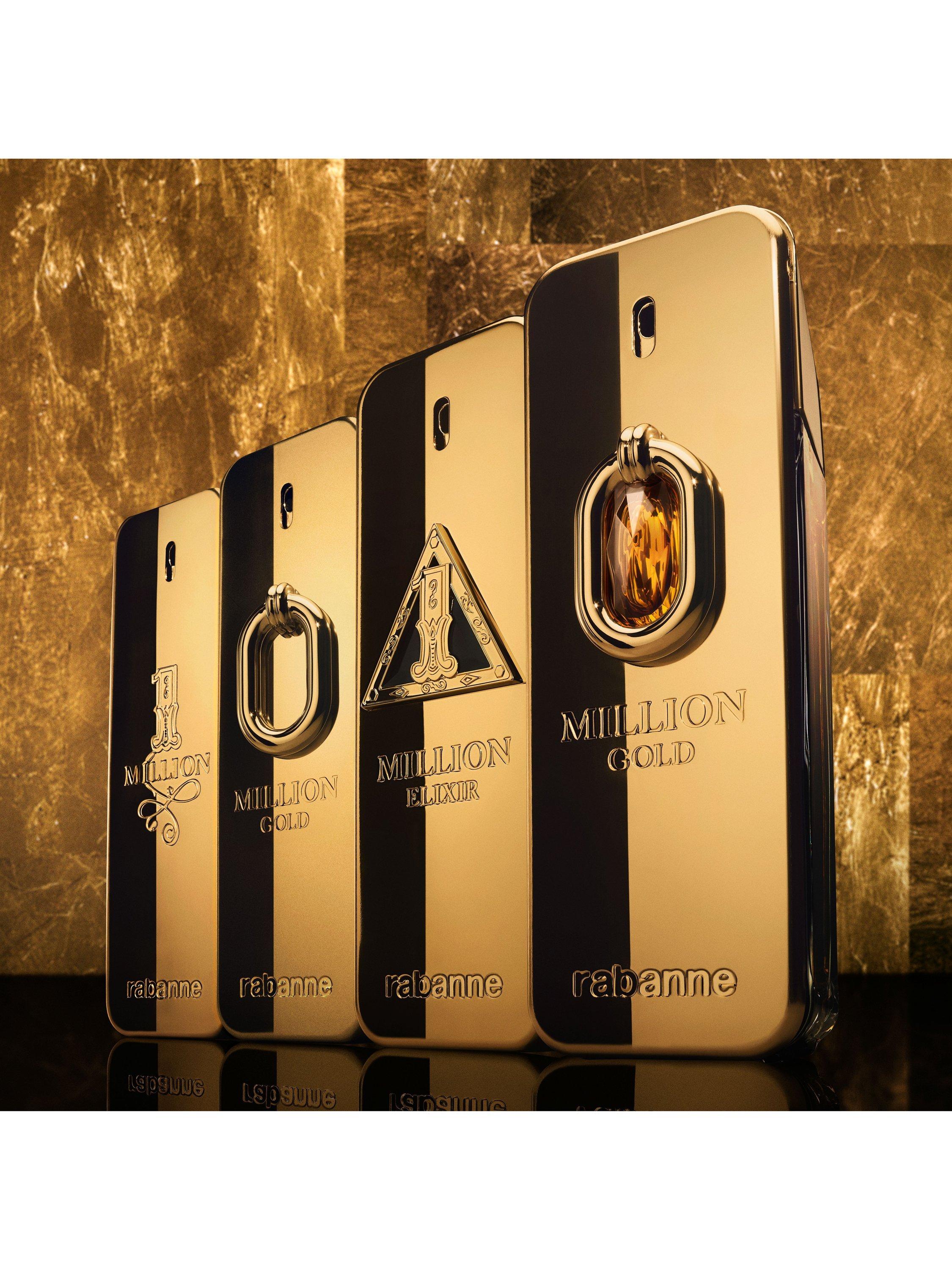 Rabanne Million Gold Elixir Parfum Intense 100ml bottle, imported from the UK